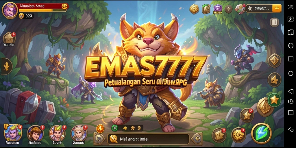 Tampilan gameplay RPG yang mendebarkan dari EMAS777.