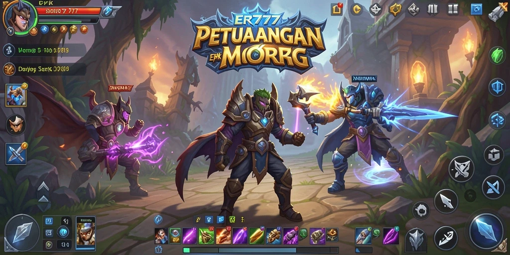 Screenshot gameplay menampilkan pertarungan seru dalam dunia ER777.