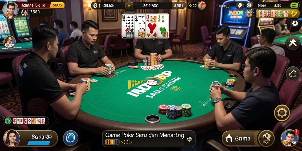 Tampilan gameplay menarik dari game Poker INDORP.