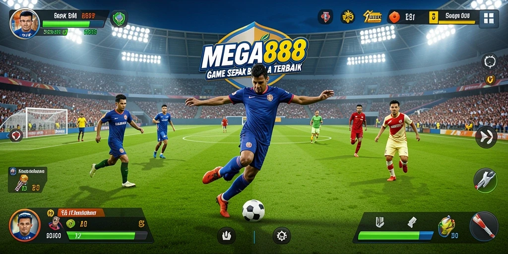 Tampilan gameplay mewah dari permainan sepak bola MEGA888.