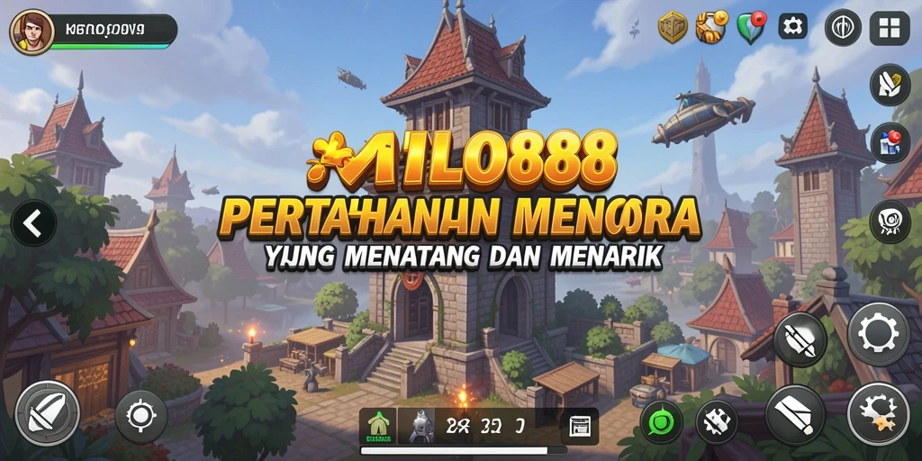 Tampilan gameplay seru dengan menara yang strategis.