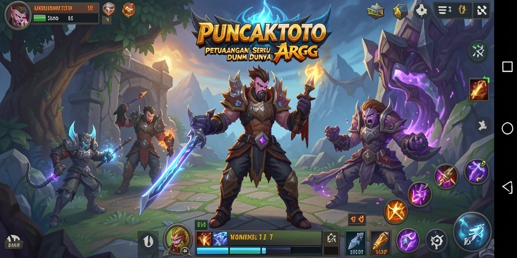 Tampilan gameplay seru di PUNCAKTOTO saat bertarung melawan monster.